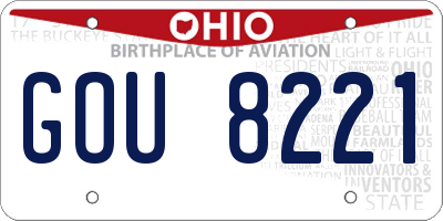 OH license plate GOU8221