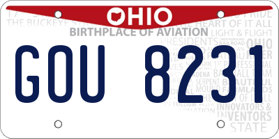 OH license plate GOU8231