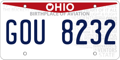 OH license plate GOU8232