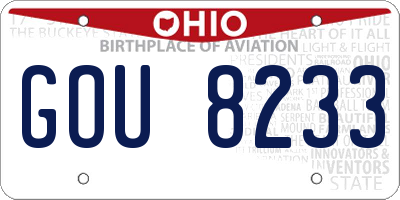 OH license plate GOU8233