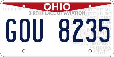 OH license plate GOU8235
