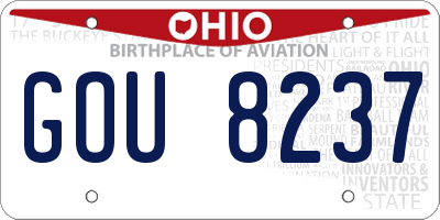 OH license plate GOU8237