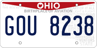 OH license plate GOU8238