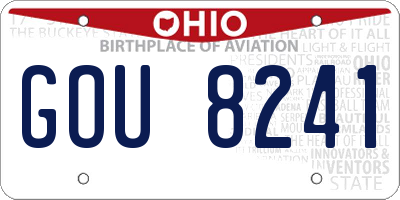 OH license plate GOU8241