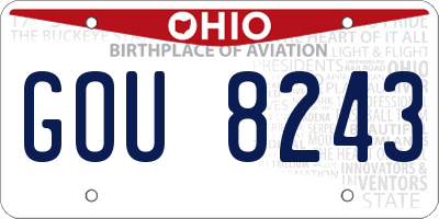 OH license plate GOU8243