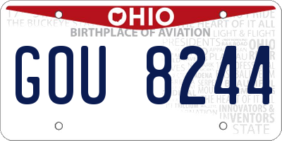 OH license plate GOU8244