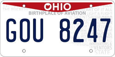 OH license plate GOU8247