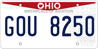 OH license plate GOU8250