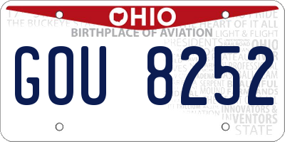 OH license plate GOU8252