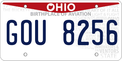 OH license plate GOU8256
