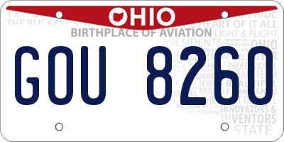 OH license plate GOU8260
