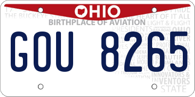 OH license plate GOU8265