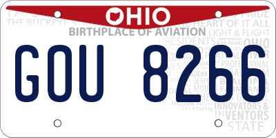OH license plate GOU8266