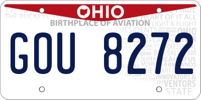 OH license plate GOU8272
