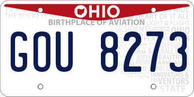 OH license plate GOU8273