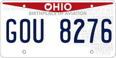 OH license plate GOU8276