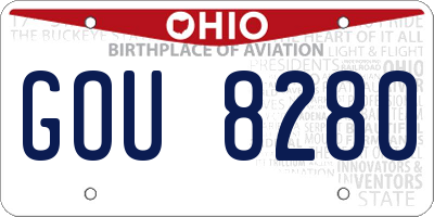 OH license plate GOU8280
