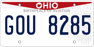 OH license plate GOU8285