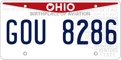 OH license plate GOU8286