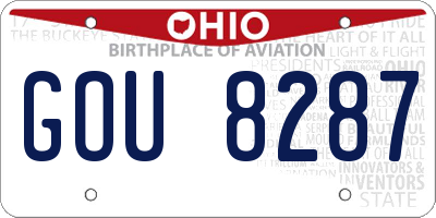 OH license plate GOU8287