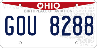 OH license plate GOU8288
