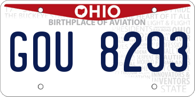 OH license plate GOU8293