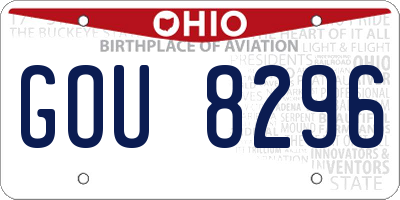 OH license plate GOU8296