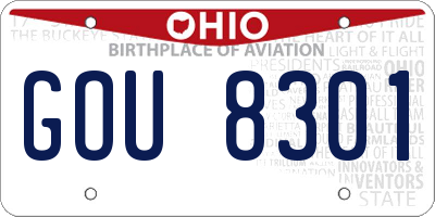 OH license plate GOU8301