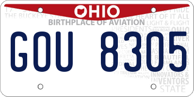 OH license plate GOU8305