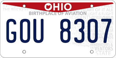 OH license plate GOU8307