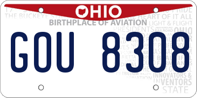 OH license plate GOU8308