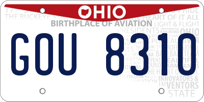 OH license plate GOU8310