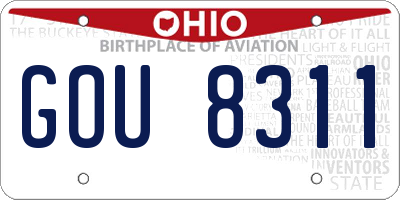 OH license plate GOU8311