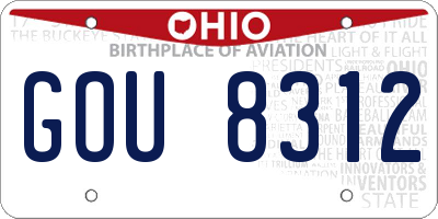 OH license plate GOU8312
