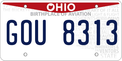 OH license plate GOU8313