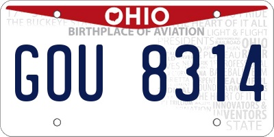 OH license plate GOU8314