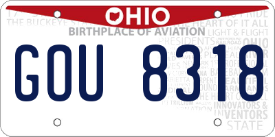 OH license plate GOU8318