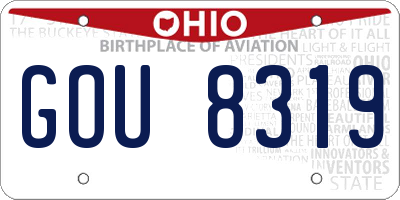 OH license plate GOU8319