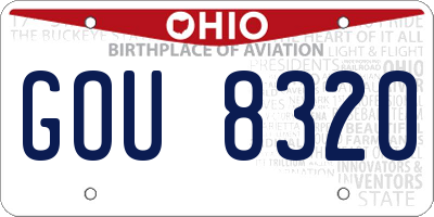 OH license plate GOU8320
