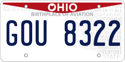 OH license plate GOU8322