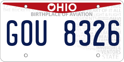 OH license plate GOU8326