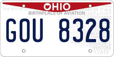 OH license plate GOU8328