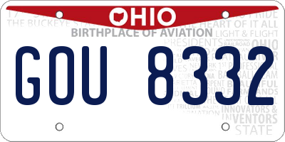OH license plate GOU8332