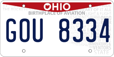 OH license plate GOU8334