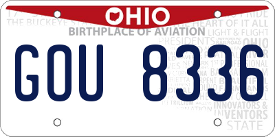 OH license plate GOU8336