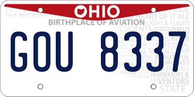 OH license plate GOU8337