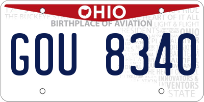 OH license plate GOU8340