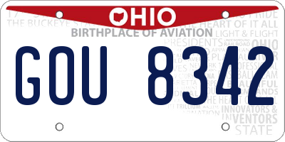 OH license plate GOU8342