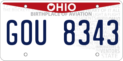 OH license plate GOU8343