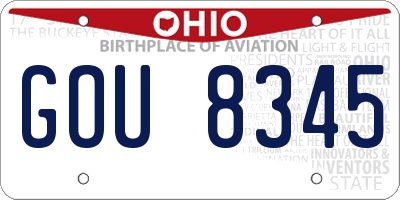 OH license plate GOU8345